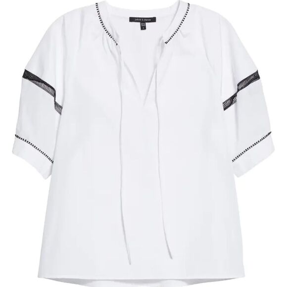 judith & Charles Tops - Judith & Charles magnolia B puff sleeve blouse white nwot